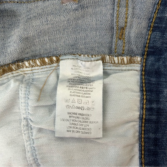 Free People Button-Fly Skinny Jeans Blue Raw Hem Mid Rise Stretch 27 - Picture 8 of 13